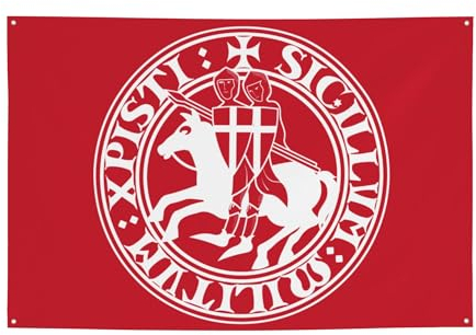 Dekoratives Banner für Haus, Garten, Hof, zwei Wikinger-Templer, Ritter, Kreuzritter, Urlaub, Willkommens-Rasen, hängende Dekoration, Partyflagge, Hintergrund, 120 x 180 cm