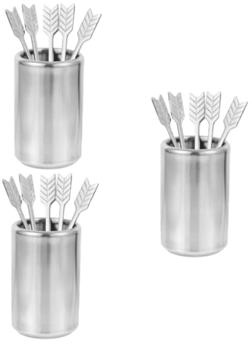 PRETYZOOM 15piezas Tenedores De Postre Inoxidables Para Frutas y Bebidas Utensilios De Cocina Resistentes y Fáciles De Limpiar Para Fiestas y Té Tarde