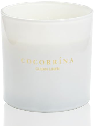 Cocorrína Candle Duftkerze im Glas - Saubere Leinen, Brenndauer bis zu 110 Stunden mit 3 Dochten, Natürliche Soja-Kerze, Weihnachten Geschenk Kerze, 1300g