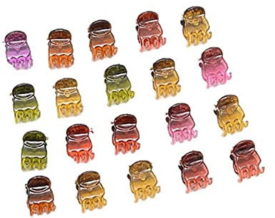 Lot de 12 petites pinces à cheveux colorées en plastique pour filles sans crabe, accessoires de boîte à cheveux