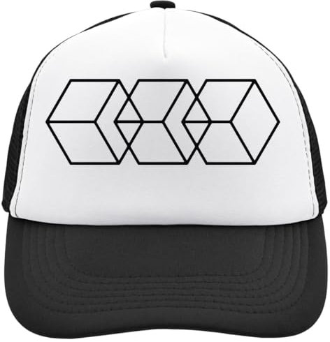 Functon+ Three Cubs Artwork Mesh Back Trucker Cap Adjustable Snapback Hat Casual Headwear for Everyday Use Black, Schwarz , Einheitsgröße