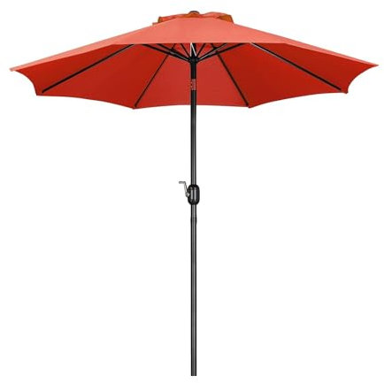 SOYDAN 270cm Sonnenschirm, 8 Rippen, Großer Gartenschirm mit Kippbar und Kurbel - UV-Schutz Wasserdicht