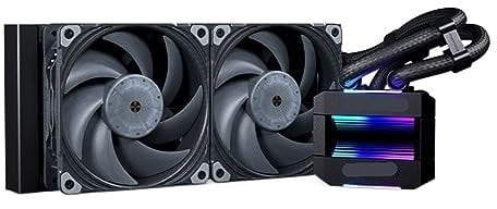 SOEWGAIJI T30 V2 AIO Liquid Cooled CPU Cooler 30mm Thick Powerful Radiator T30-120 Fan Infinity Mirror Pump Cover (Color : Gray, Size : PH-GO240T30 V2)