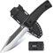 Purple Dragon Outdoor Messer Survival,Feststehendes Jagdmesser aus D2 Stahl,Fung Tang Outdoormesser mit 13CM G10 Griff, Kydex Scheide für Camping (Schwarz)