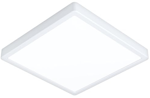 EGLO LED Deckenleuchte Fueva 6, quadratische Deckenlampe | Aufbaulampe aus Kunststoff in Weiß, Deckenbeleuchtung warmweiß-kaltweiß, 29x29 cm
