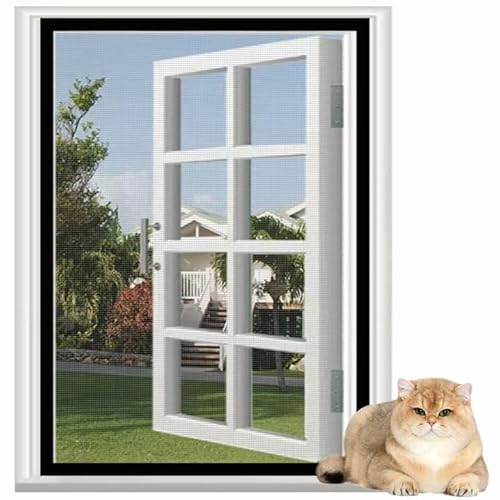 Yuly Katzensicherheitsnetz für Fenster, Balkon, Katzenschutz, Fenstergitter mit Reißverschluss, Fliegengitter, selbstklebendes Netz, Anti-Moskito-Insekten
