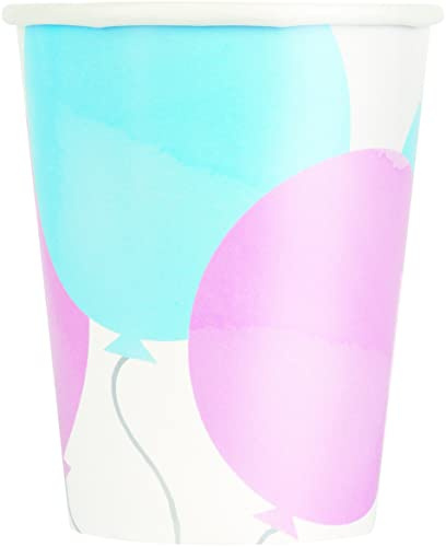 Unique 76086EU - Gobelets en Carton sans Plastique - 266ml - Baby Shower à Thème de Révélation du Genre - 8 Pièces (Lot de 1)