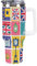 Stamps with The Union Jack Travel Mug 40oz Tumbler Water Bottle Coffee Mug Tea Cup Car Cup for Women Men White-style