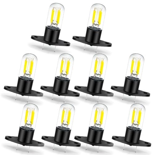 Ruiandsion Microwave Bulb T170 4 Filaments LED Light White AC 220V-240V 20W Microwave Lamp for Universal Microwave Oven Lamp,Pack of 10