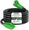 RVGUARD - 50 amp 15 ft RV/EV extension cord with reverse polarity indicator, NEMA 14-50P/R heavy duty extension cord with cord organizer, green, ETL listed