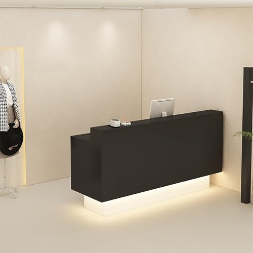 Empfangstresen mit Theke, Einzelhandels-Empfangstresen geeignet für kleine Räume, Kassentresen mit mehreren Aufbewahrungsmöglichkeiten, geeignet für Unternehmen, Einkaufszentren usw.(F,100x50x105cm/39