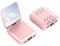 Portable Power Bank with Makeup Mirror and Detachable Built-In 3-Wire Power Bank, 20000mah Fast Charging (Pink)