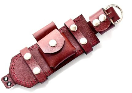 Handmade Leather Sheath for MOD Survival Knife | Saddle-Stitched Design with Pocket & Belt Loop | Durable Full-Grain Leather | Custom Fit for Outdoor Enthusiasts