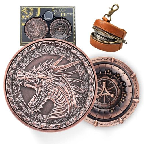 Unique Dice Roulette Dice Metal Dice Set Mechanical Dice Spinner DND Roller D&D Dice Dice Dice D20 D6, D8, D10, D12 for Dungeons and Dragons Wheel Roller Collectable TRPG