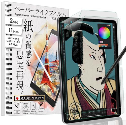 BELLEMOND Pellicola proteggi schermo in carta originale realizzata in Giappone per Samsung Galaxy Tab A9+ / A9 Plus (11)| Pellicola PET opaca per scrittura, disegno e presa appunti | Confezione da 2