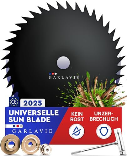 GARLAVIE Disco Decespugliatore 25,5 cm – Lama Leggera Universale per Motoseghe e Cespugli, Ideale per Erbacce, Pacciame e Crescita Selvaggia