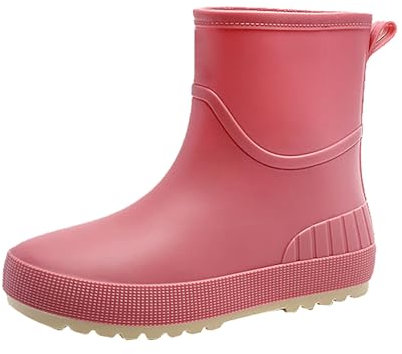 Chaussure Jardin Femme -mollet pour femmes, chaussures d'eau à la, antidérapantes, pour l'extérieur, mollet, bottes de pluie courtes pour adultes, nouvelle Botte Femme Pluie (Pink, 38)