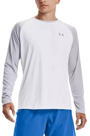 Under Armour Men's Velocity Long Sleeve T Shirt, White / Mod Gray - 100, XXL