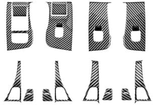 XRLHMP YZ Car Carbon fiber Open Door Button Stickers Compatible for Tesla Model 3 Y Reminder Door Open patch Armrest Window Lift Button Switch