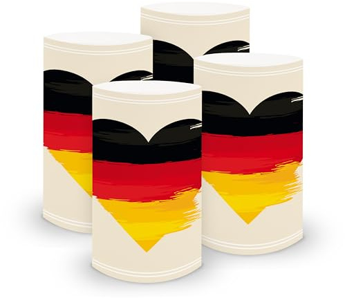 itenga 6X Windlicht Tischlicht aus Folie I Ländermotive I 10,0 x 21,0 cm I ideal als Tischdeko I geeignet für Teelichter oder LED-Kerzen (Deutschland - Flagge)