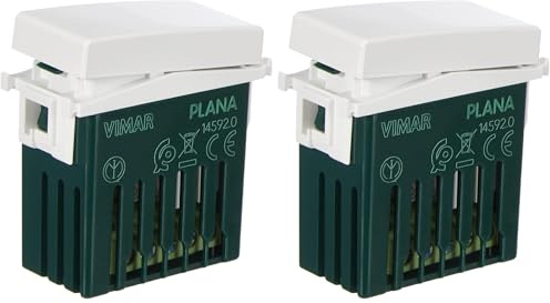 Vimar 14592 Plana Deviatore connesso VIEW Wireless con uscita a relè, per lampade, trasformatori e controllo remoto con doppia tecnologia Bluetooth 5.0 e Zigbee 3.0 (Confezione da 2)