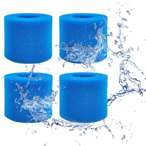 Comioke 4 Filtro per Piscina in Schiuma, Spugna Filtrante per Intex Tipo S1, per filtri Idromassaggio, Filtro in Spugna Riutilizzabile e Lavabile, Filtro in Spugna Tipo S1
