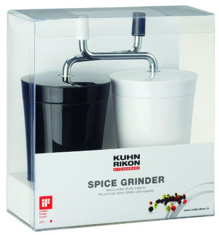 Kuhn Rikon 2-Piece Spice Grinder Set, Black/White