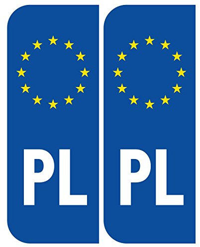 Adesivi in vinile per targa europea, motivo: PL (Polonia)