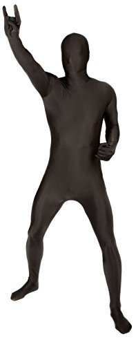Adults MSUIT Black Second Skin Halloween Fancy Dress Costume - size Medium - 5'-5'4 (152cm-163cm)
