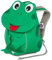 Affenzahn Kleiner Freund Kindergarten-Rucksack für 1-3 Jährige Ergonomisch Reflektierend Ziehzunge mit Namensschild Frosch - Grün