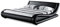 Supply24 since 2004 Designer Leder Bett Avignon mit Lattenrahmen Lattenrost Polsterbett wellenförmiges Lederbett schwarz modern gewelltes Bett Doppelbett günstig (180 x 200 cm)
