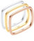Elli Ring Damen Set Viereck Statement Tri-Color in 925 Sterling Silber