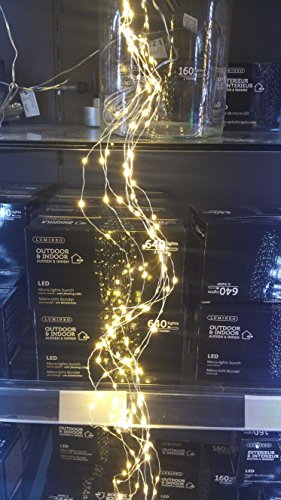 80 MICROLED BIANCO CALDO CASCATA BATTERIE LUCI NATALE ADDOBBI PRESEPE