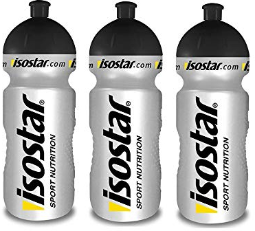 Isostar Sport Trinkflasche 500 ml - BPA-frei - Wasserflasche für Laufen, Radfahren, Gym, Wandern - Praktischer und auslaufsicherer Push & Pull Verschluss, 3 Trinkflaschen