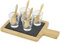 com-four® 9-teiliges Vorspeisen Set, Amuse Gueule Set aus Tablett mit Schieferplatte, Gläser und Löffel (09-tlg - Amuse Gueule Set)