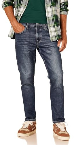 Amazon Essentials Herren Slim-Fit-Jeans - Auslauffarben, Dunkle Waschung, 36W / 28L