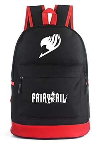 WANHONGYUE Fairy Tail Anime Cosplay Backpack Rucksack Schultasche Freizeittasche Sporttasche /2 Schwarz