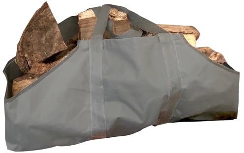 Selections Canvas Log Carrier Firewood Bag Tote Wood Waterproof Double Handled
