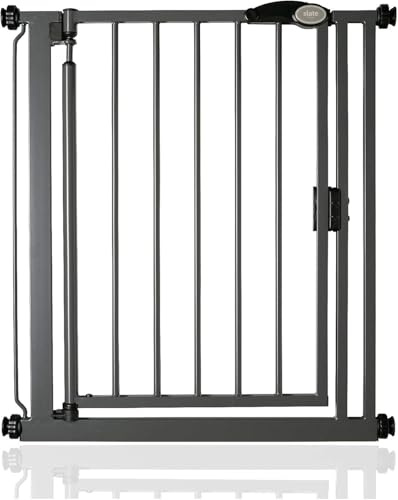 Safetots Pressure Fit Self Closing Stair Gate, Narrow, 68.5cm - 75cm, Slate Grey, Auto Closing Baby Gate, Safety Barrier for Toddler, Easy Installation