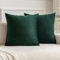 MIULEE 2er Set Samt Weihnachten Kissenbezug Kissenhülle Dekokissen Kissenbezüge Sofakissen Samtkissen Dekorative Couchkissen Bezug für Sofa Wohnzimmer Schlafzimmer 26x26 Inch 65x65 cm Dunkelgrün