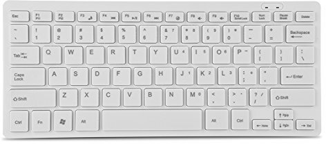 Bewinner Teclado con Cable de 78 Teclas, Teclado de diseño de ángulo de Ultrafino USB para computadora de Escritorio PC portátil, Mini Teclado para Juegos(Blanco)