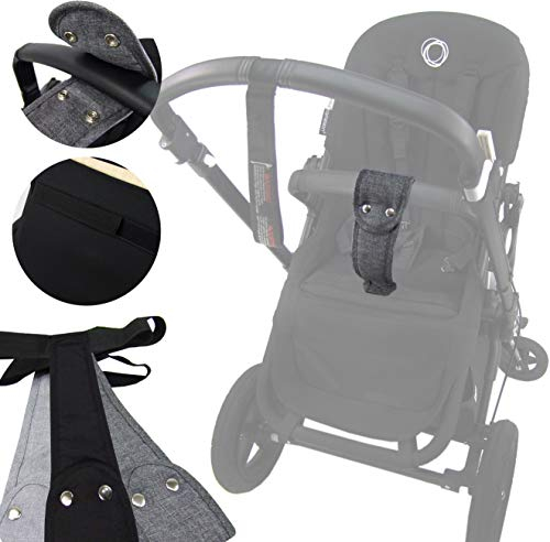BAMBINIWELT hochwertiger Schrittgurt, Rutschgurt für Kinderwagen, Haltegurt für Bugaboo Cameleon, Donkey, Fox (dunkelgrau meliert)