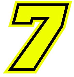 4R Quattroerre.it 13387 Numero Racing 7 Moto GP, Giallo Fluo, 10 x 9,5 cm