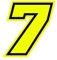 4R Quattroerre.it 13387 Numero Racing 7 Moto GP, Giallo Fluo, 10 x 9,5 cm