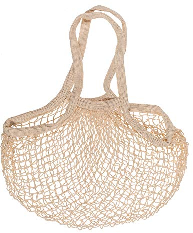 hibuy Einkaufsnetz/Einkaufsbeutel Diana - 100% Baumwolle - 40 x 60 cm - beige