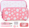Tscope Joli étui de transport pour Nintendo Switch Lite, rose Sakura à coque rigide portable pour filles, avec protecteur d'écran en verre et capuchons pour les pouces (Switch Lite rose)