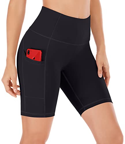 Ewedoos Sporthose Damen Kurz mit Taschen Sport Gym Shorts Laufhose Damen Kurz High Waist Kurze Leggings Radlerhose Blickdicht