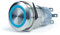 VANBRO Schalter 12V Edelstahl 19mm LED beleuchtet mit Verbindungsstecker IP67 KFZ Auto Van Boot Yacht Caravan (blau)