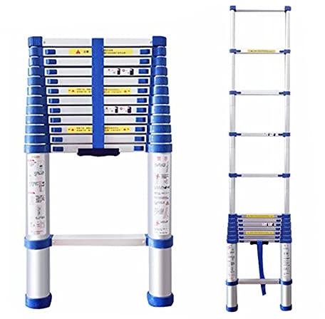 HWBB Teleskopleiter Höchste Teleskopleiter, Einzelne Gerade Aufstiegs-Teleskopleiter, Haushaltsübliche Reparatur der Zusammenklappbaren Dachleiter (Size : 4.2M/13.8FT)
