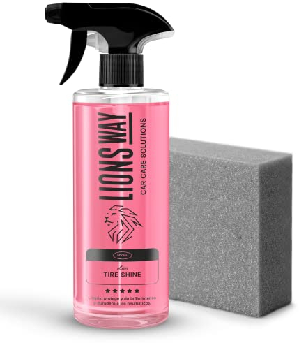 LIONSWAY Renovador, Hidratador Y Abrillantador De Neumáticos Coche. Potente Y Eficaz Rejuvenecedor De Plasticos y Gomas, Profesional De Alto Rendimiento Y Duradero c/Aplicador Premium